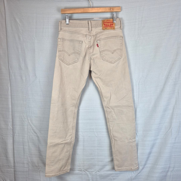 Levi's 502 Jeans Mens 29x30 Khaki Denim Taper Fit Light Wash Mid Rise Pockets - Picture 2 of 16